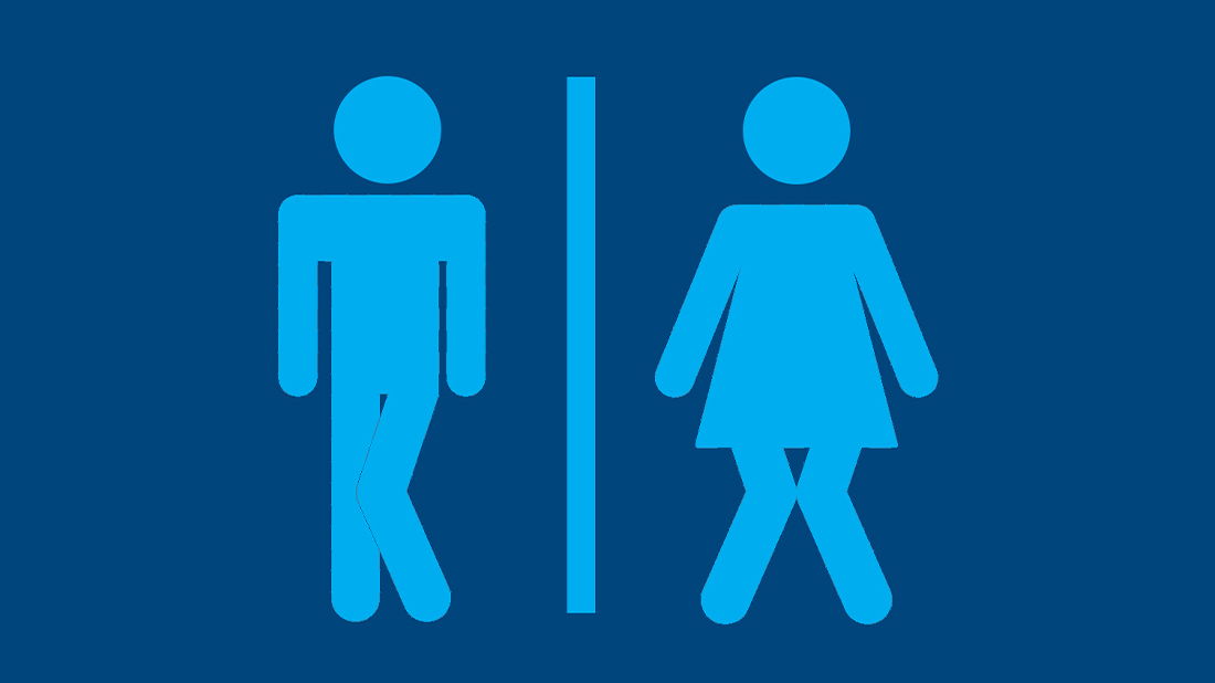 Icons of people needing to use the bathroom