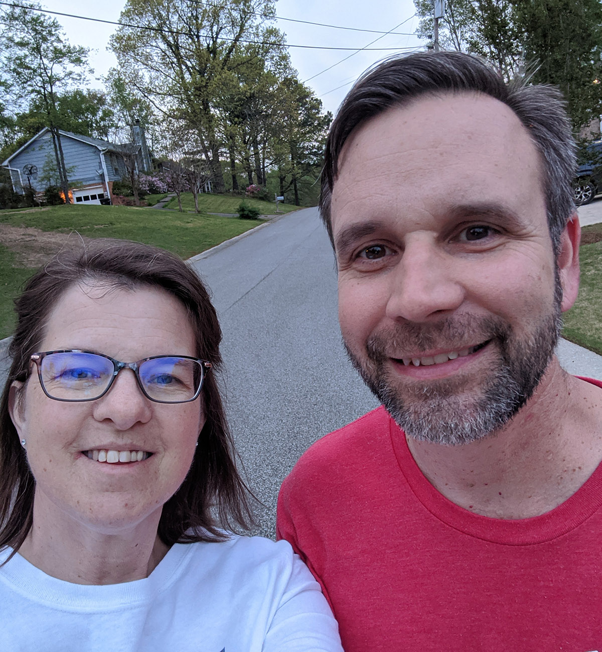 Martha Shaw with her husband two weeks after surgery