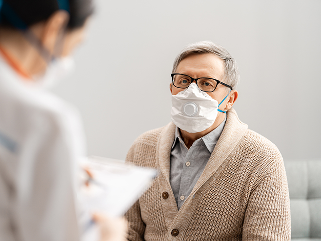 Patient meeting with physicians