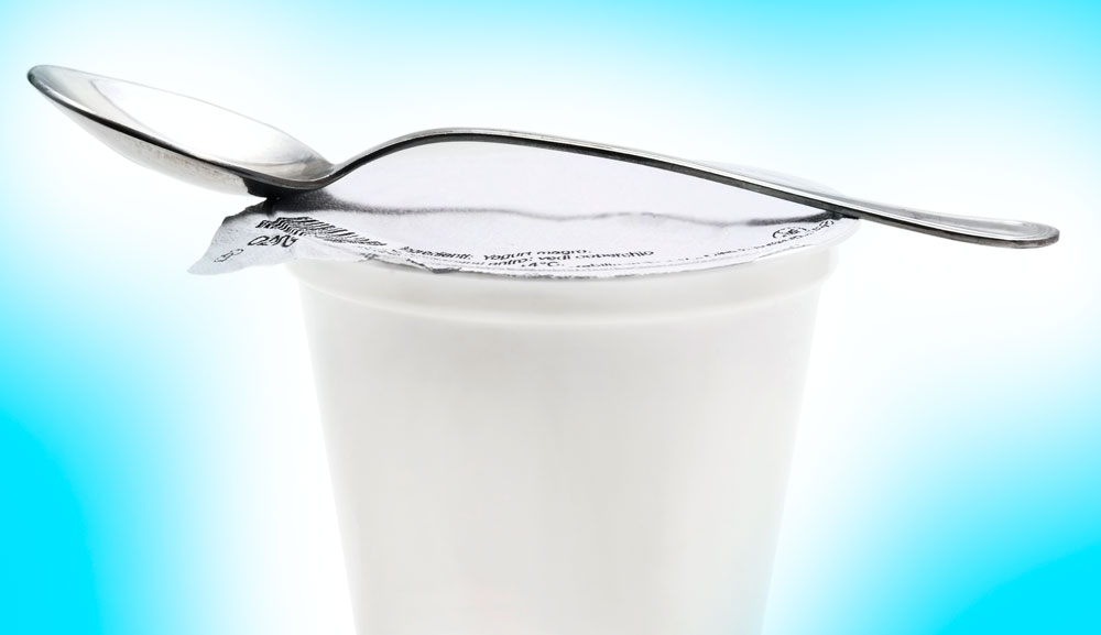 Container of probiotic yogurt