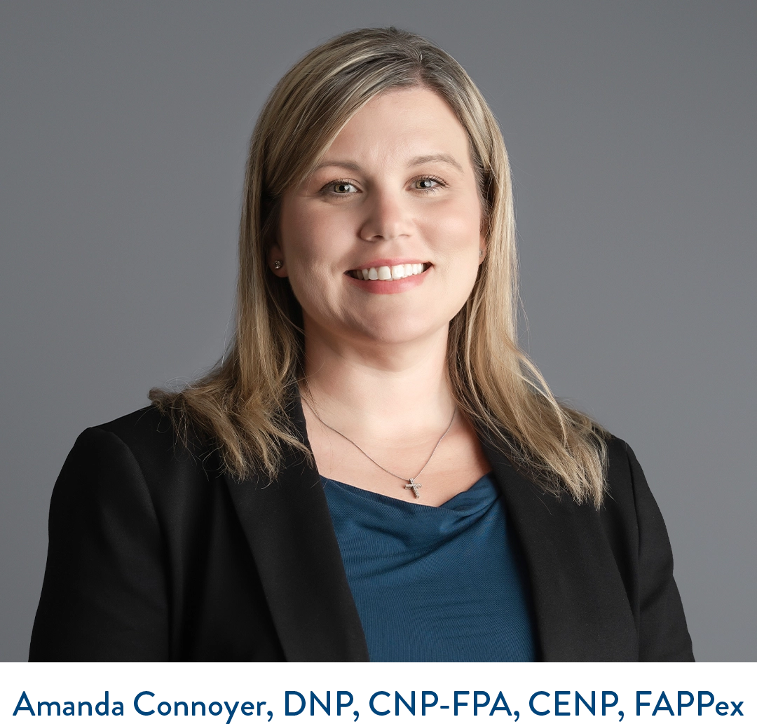 Image with caption of Amanda Connoyer Vice President of Advanced Practice Strategy and Operations